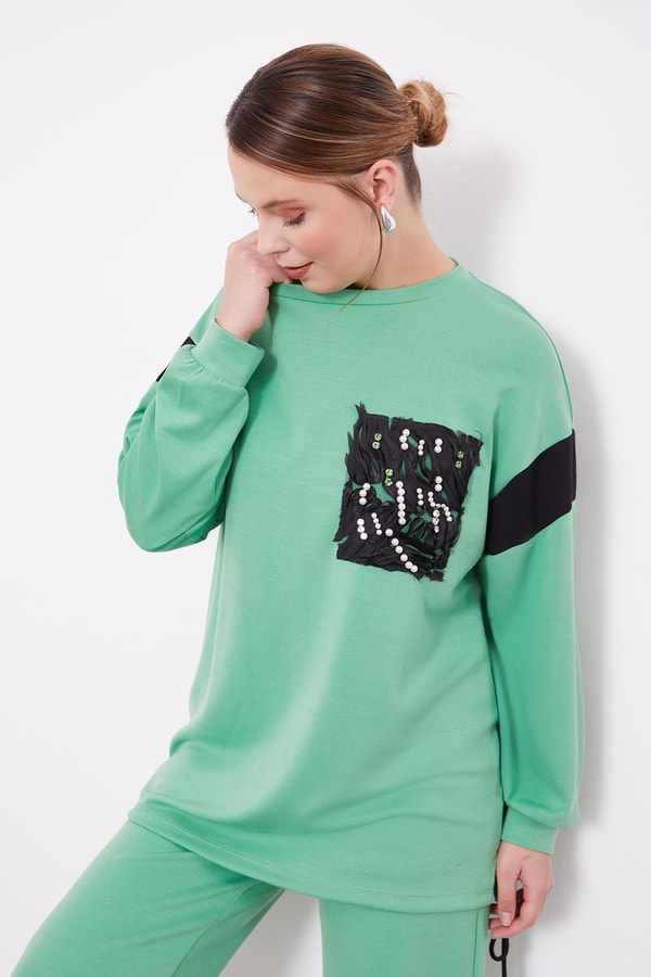 LevidorLevidor Yeşil İnci Detaylı Spor Takım