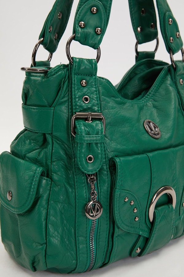 LevidorLevidor Yeşil Kuşgözü Detaylı Omuz Çantası