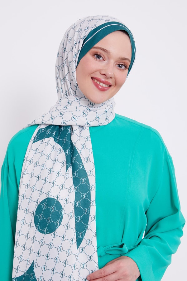 LevidorLevidor Yeşil L Desen Love Şal