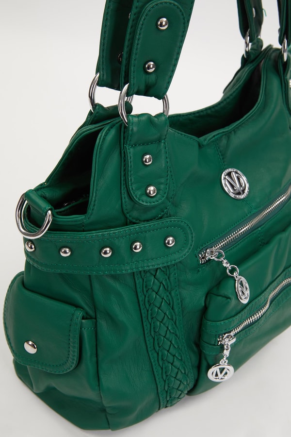 LevidorLevidor Yeşil Örgü Detaylı Omuz Çantası