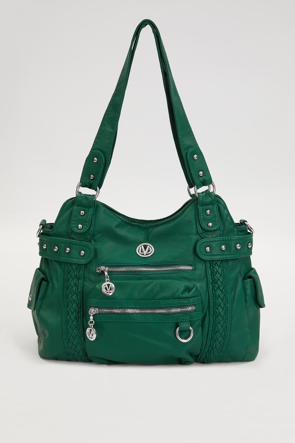 LevidorLevidor Yeşil Örgü Detaylı Omuz Çantası