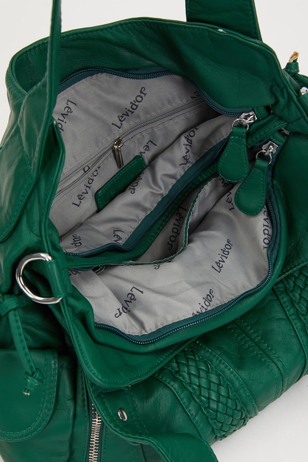 LevidorLevidor Yeşil Sırma Desen Omuz Çantası