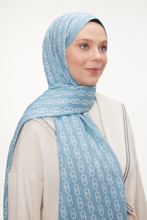 LevidorLevidor Yosun Yeşili Zincir Desen Love Şal