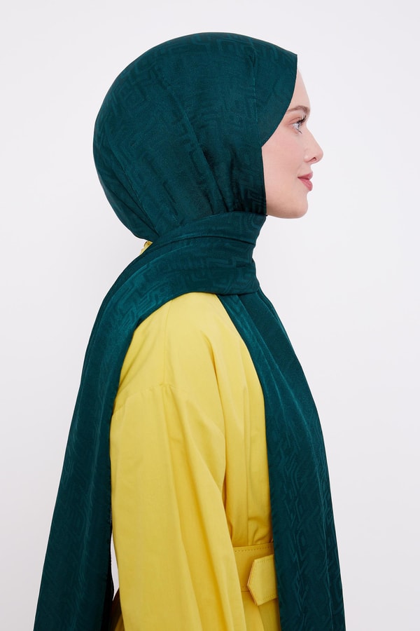 LevidorLevidor Zümrüt Labirent Desen Jakarlı Janjan Şal