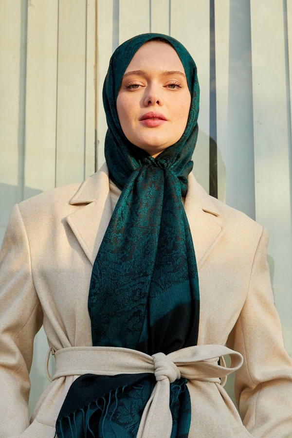 LevidorLevidor Zümrüt Püskülü Etnik İpek Şal