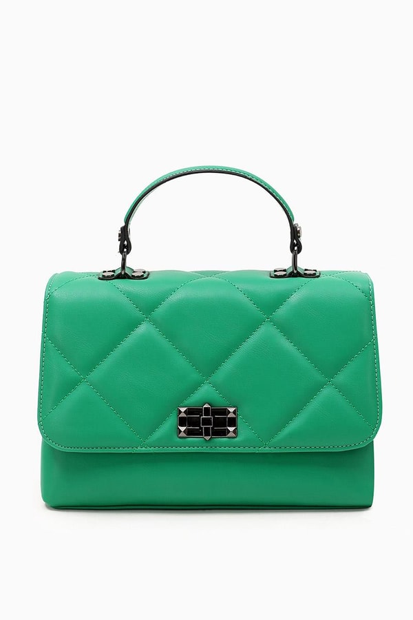 LevidorLevidor Zümrüt Yeşili Çapraz Askılı Kapitone El Çantası