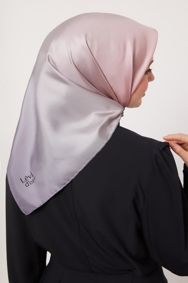 LevidorLeylak Geçişli Twill İpek Eşarp