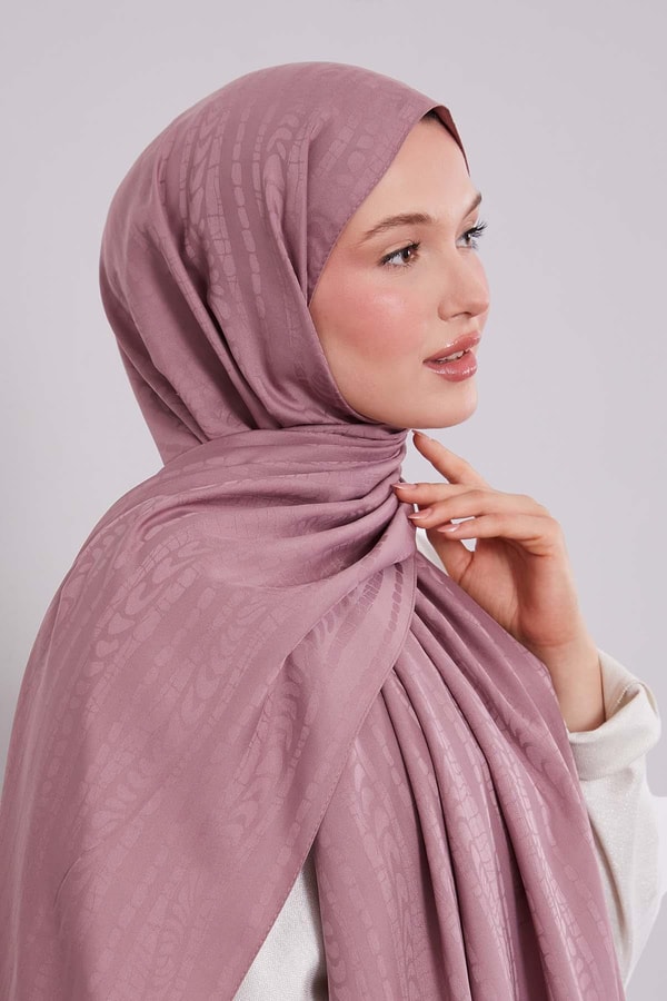 LevidorLeylak Karışık Şerit Desen Green Şal