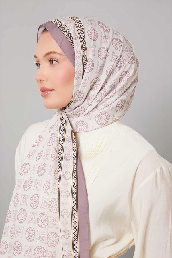 LevidorLeylak Motif Desen Club Şal