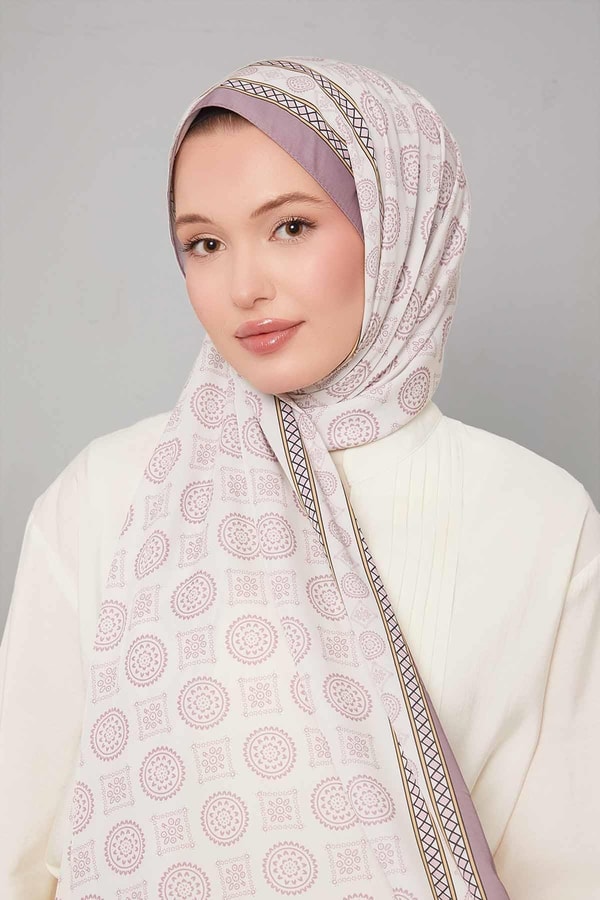 LevidorLeylak Motif Desen Club Şal