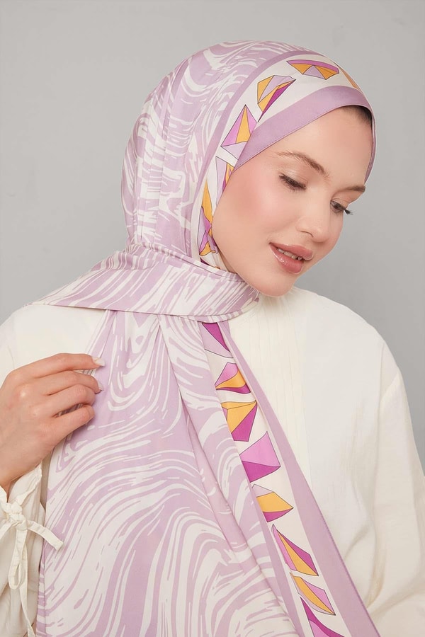 LevidorLeylak Zebra Desen Club Şal