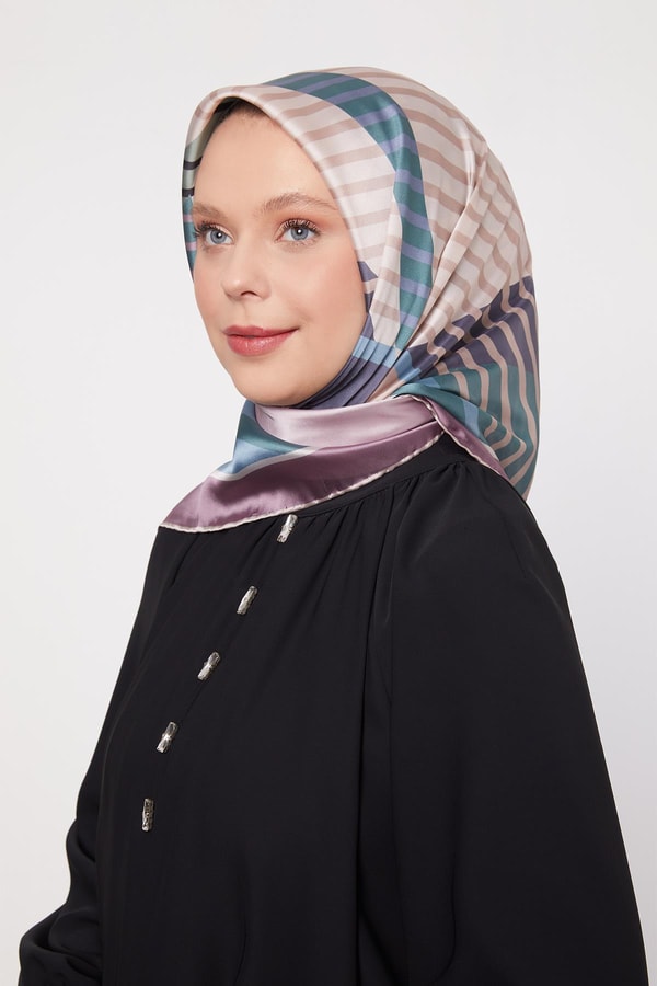 LevidorLila Çizgili Cool Eşarp