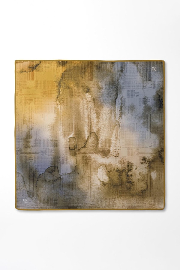 LevidorLila Desenli Twill İpek Eşarp