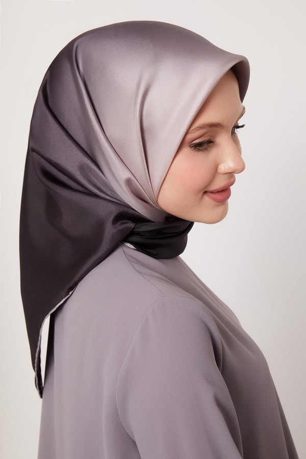 LevidorLila Geçişli Twill İpek Eşarp