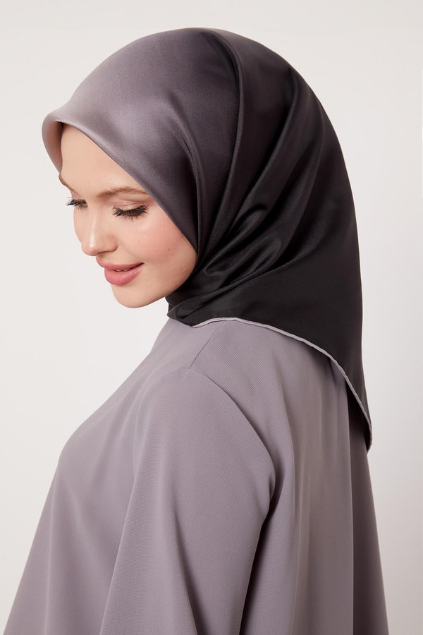 LevidorLila Geçişli Twill İpek Eşarp