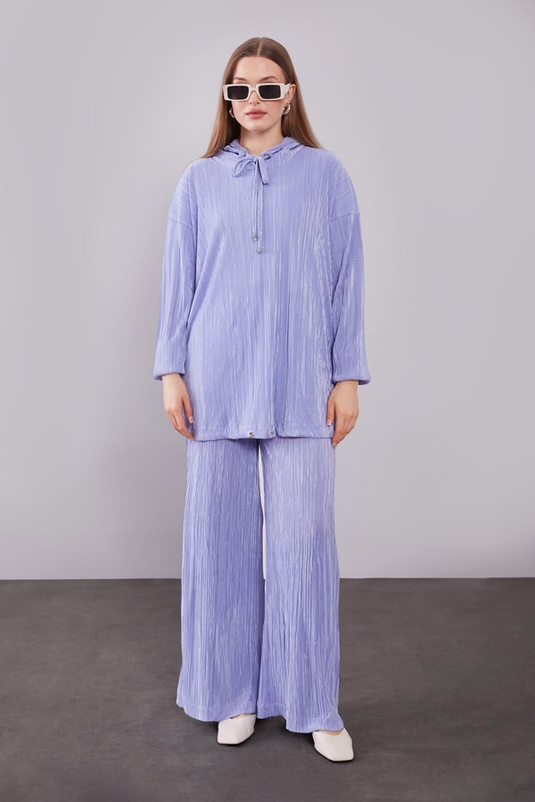 LevidorLila Kapüşonlu Bağcık Detaylı İkili Takım