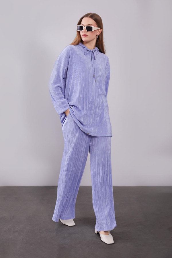 LevidorLila Kapüşonlu Bağcık Detaylı İkili Takım