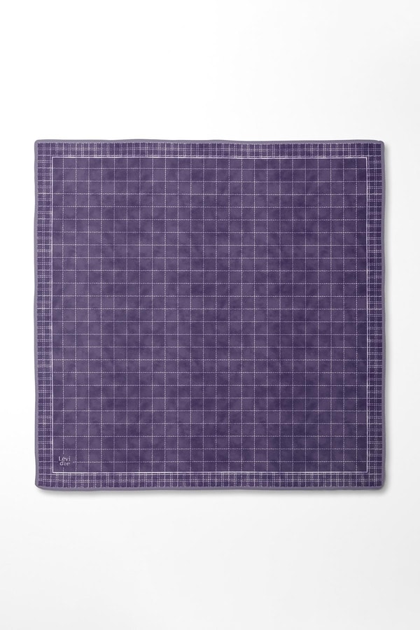 LevidorLila Kareli Twill İpek Eşarp