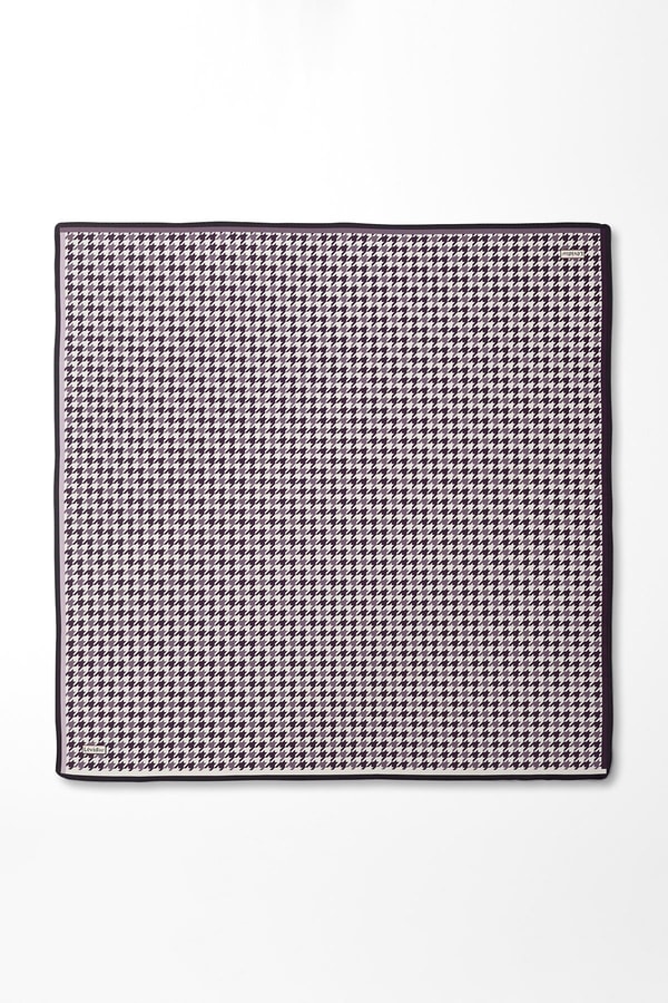 LevidorLila Kazayağı Desen Twill İpek Eşarp