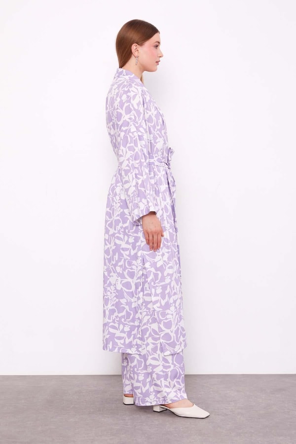LevidorLila Kimono Pantolon Takım