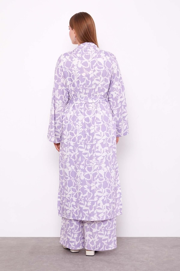LevidorLila Kimono Pantolon Takım