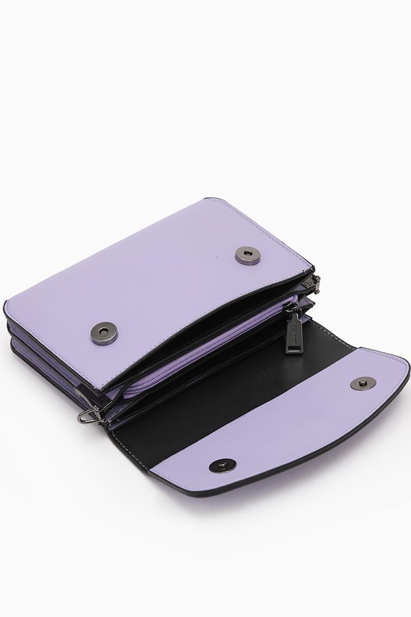 LevidorLila Metal Logolu Omuz Çantası