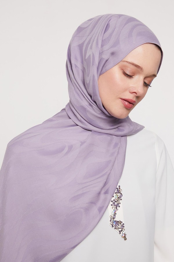 LevidorLila Soyut Desen Grazia Şal