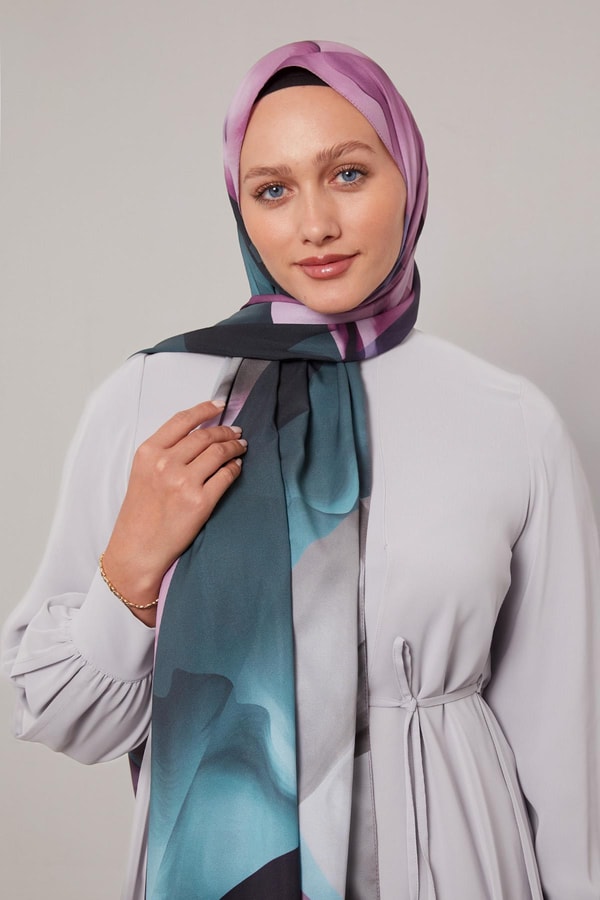 LevidorLila Soyut Desen Love Şal