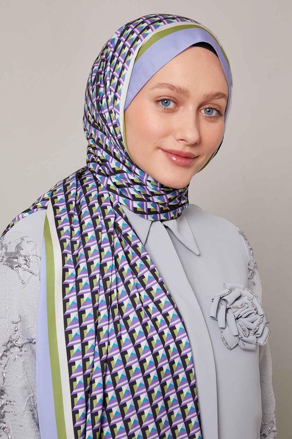 LevidorLila Üç Boyut Desen Club Şal