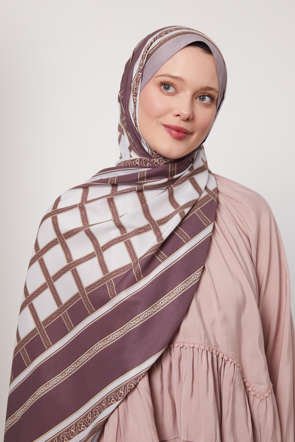 LevidorLila Varak Desen Love Şal