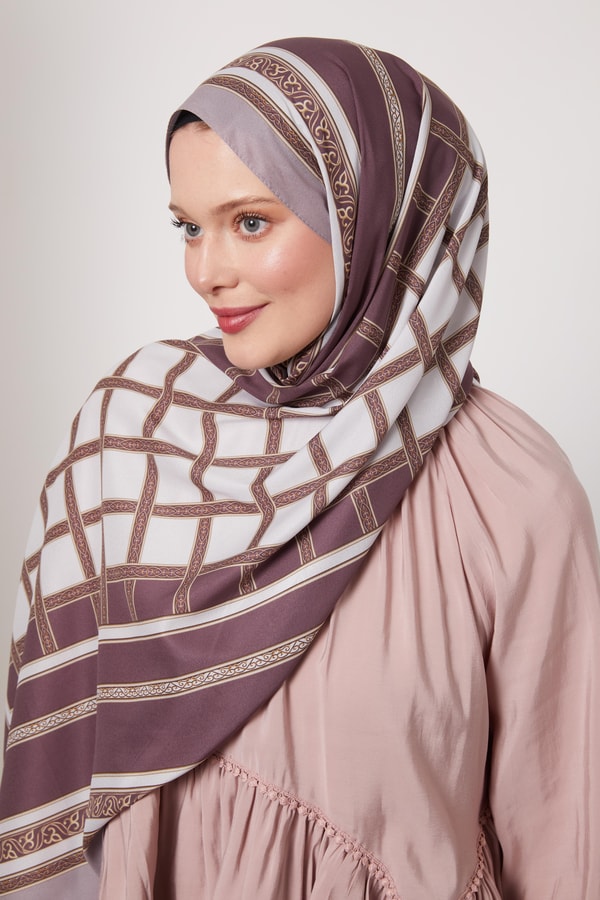 LevidorLila Varak Desen Love Şal