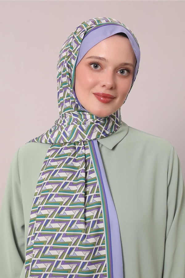 LevidorLila Zigzag Desen Club Şal