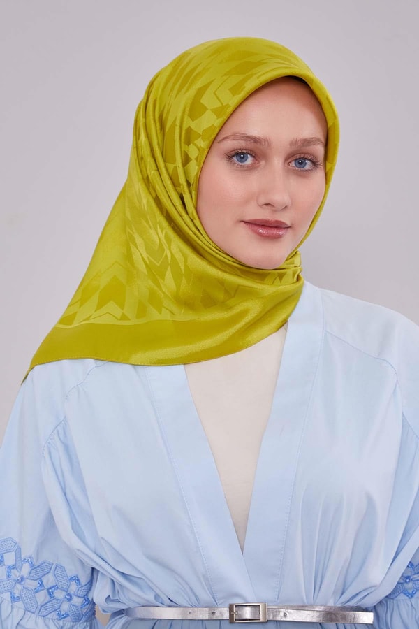 LevidorLime Baklava Desen Kristal Jakar Eşarp