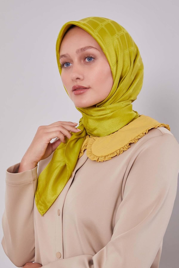 LevidorLime Geometrik Kristal Jakar Eşarp