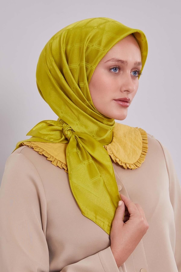 LevidorLime Geometrik Kristal Jakar Eşarp