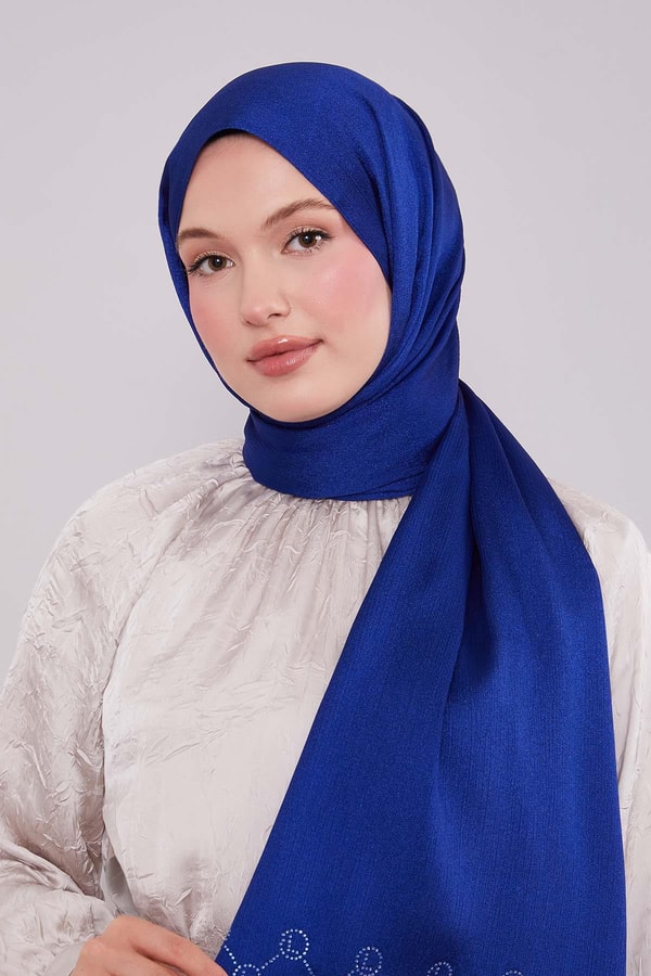 LevidorMavi Altıgen Desen Diamond Şal