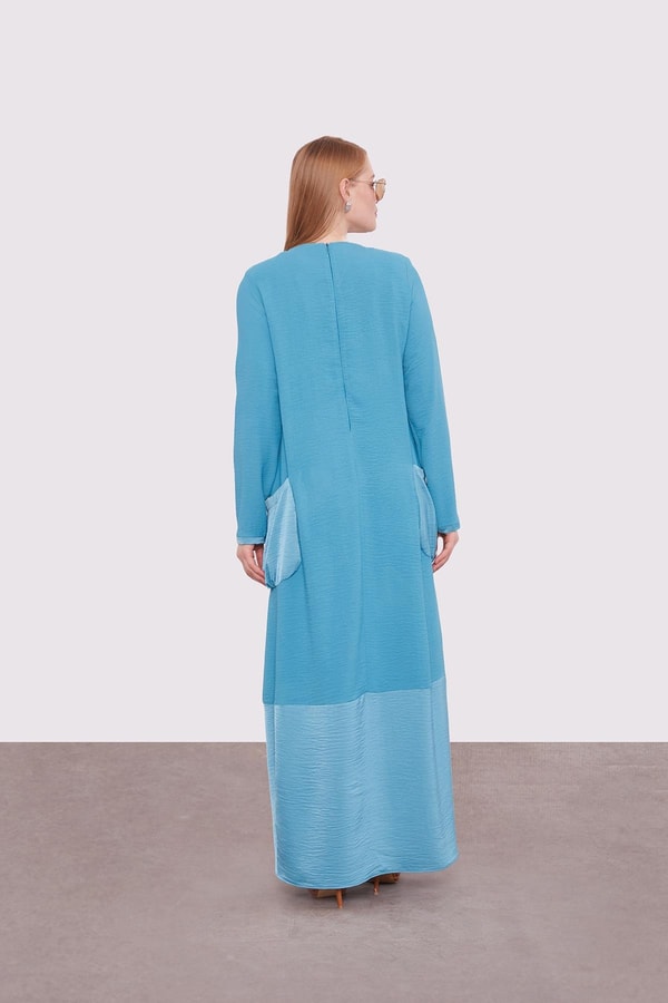 LevidorMavi Büyük Cep Detaylı Elbise