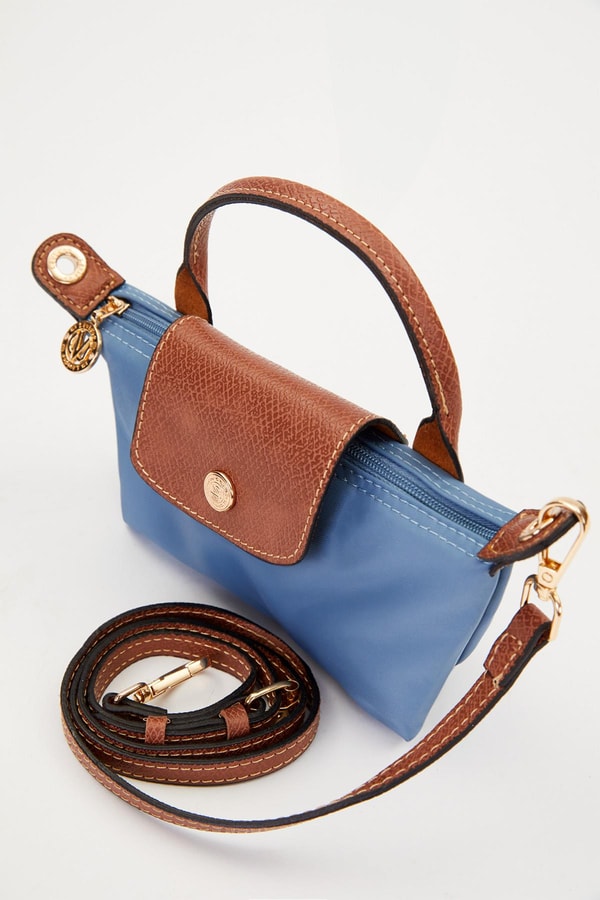 LevidorMavi Deri Kapak Detaylı El Çantası