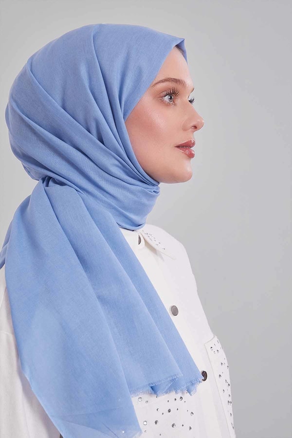 LevidorMavi Düz Tensel Şal