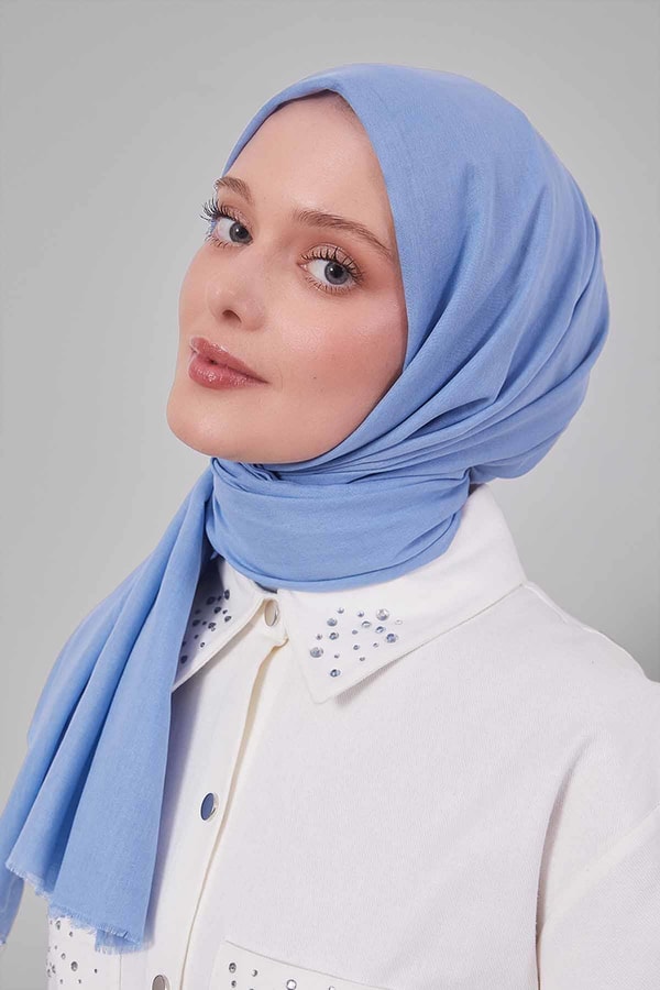 LevidorMavi Düz Tensel Şal