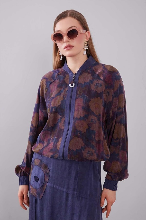 LevidorMavi Ebruli Desenli Cupra İkili Takım