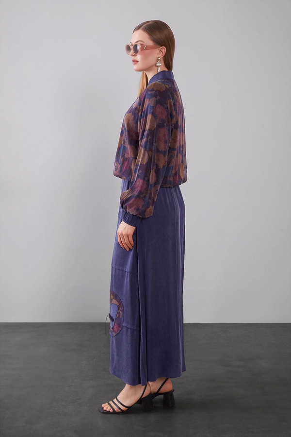 LevidorMavi Ebruli Desenli Cupra İkili Takım