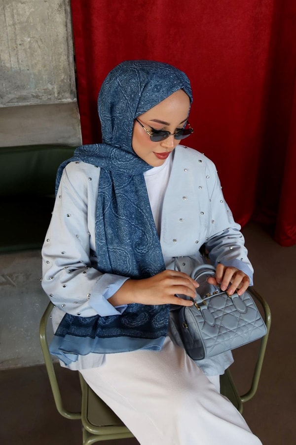 LevidorMavi Kilit Aksesuar Detaylı El Çantası