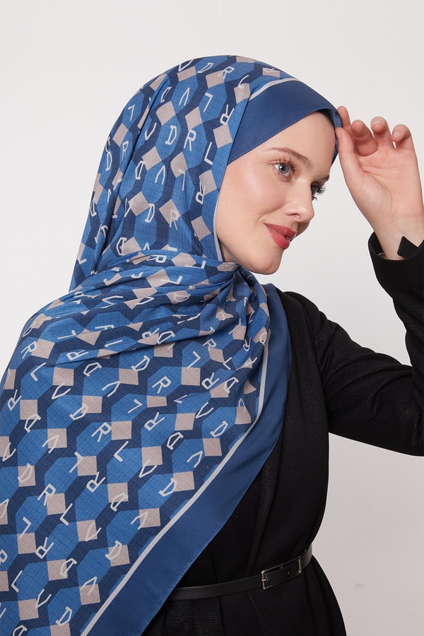 LevidorMavi Petek Desen Love Şal