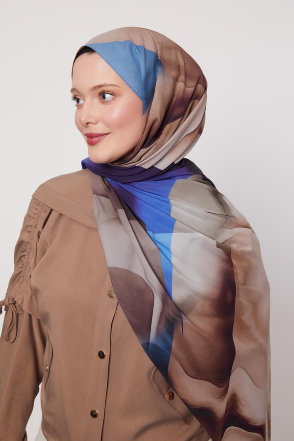 LevidorMavi Soyut Desen Love Şal