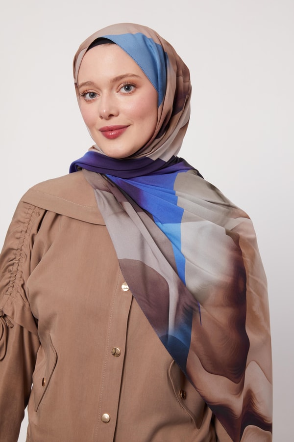 LevidorMavi Soyut Desen Love Şal