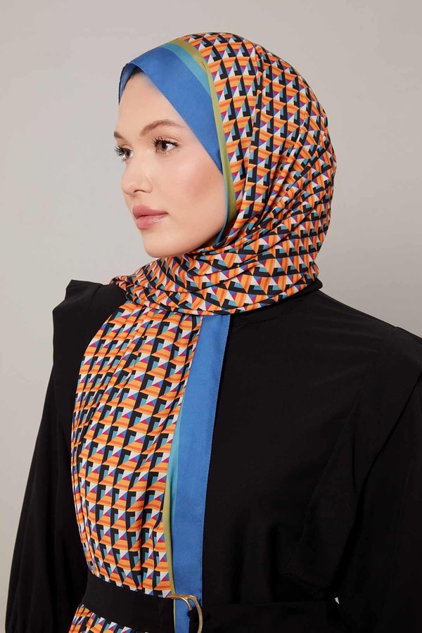 LevidorMavi Üç Boyut Desen Club Şal