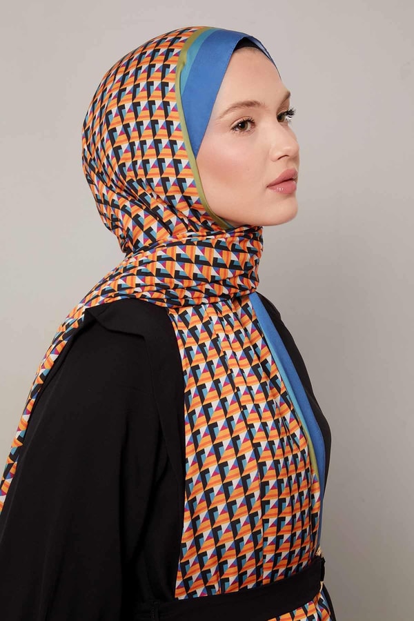 LevidorMavi Üç Boyut Desen Club Şal