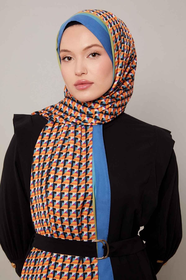 LevidorMavi Üç Boyut Desen Club Şal