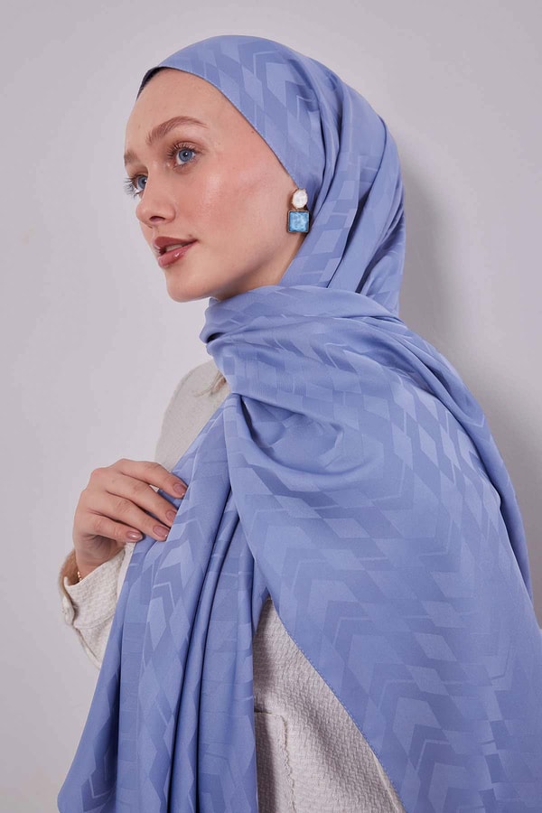 LevidorMavi Yön Desen Blue Jakar Şal